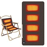 KUWUNG Beheizbares Sitzkissen, 45 X 90cm Sitzkissen Beheizbar mit 3 Heizstufen, Tragbare Beheiztes Sitzkissen mit 4 Heizzonen, Heizsitzkissen USB für Stadion, Camping, Draußen & Drinnen