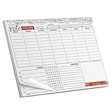 Wochenplaner Block inkl. Habit Tracker - 50 Blatt Terminplaner ohne Datum | Weekly Ziele setzen, To-Do & Merkliste erstellen, Woche & Gewohnheiten planen | Wochenkalender aus Papier in DIn A4