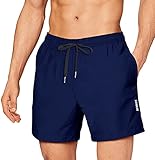 BENNIES Badehose Herren Badeshorts Männer Bademode Boardshorts Schnelltrocknend Kurz Hose Schwimmhose mit Drawstring Strandhose Swim Shorts Surfen Wassersport Freizeit Reisen Summer Blau 3XL