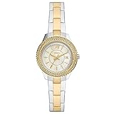 Fossil Stella Watch für Damen, Quarz-Dreizeiger-Datumswerk mit Edelstahlarmband