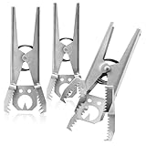 com-four® 3X Wühlmausfalle mit Stellplättchen, Wühlmaus-Zangenfalle aus verzinktem Blech, ca. 18,5 cm (03 Stück - Zange+Köderblech)