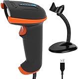 Tera 1D 2D QR Wired Barcode Scanner USB 2.0 Kabelgebundener Barcode-Scanner CMOS Barcodelesegerät für Bildschirm mit Halterung/Ständer, D5100Y-Z