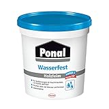 Ponal Holzleim Wasserfest, Montagekleber mit hoher Verleimungsfestigkeit für Feuchträume, wasserfester Kleber zur Montage-, Fugen- & Flächenverleimung, 1x760g