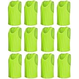 Senston 12 Stück Leibchen für Fußball, Basketball, Baseball Training, Fußball Trainingsleibchen für Anfänger, Jugendliche und Erwachsene