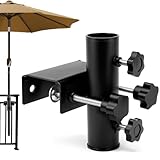 Sonnenschirmhalter Balkongeländer, Sonnenschirm Halterung Balkon, Schirmhalterung Balkongeländer, Stabiler Balkonschirmhalter Schirmständer Balkon Schwarz Schirmhalter für Sonnenschirme Balkon Terrass
