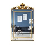 KXWOQ3ED Dekorativer Wandspiegel Vintage, 105x65 cm Verschnörkelter antiker Goldspiegel, Barocker Hängespiegel für Badezimmer, Kamin, Wohnzimmer, Schlafzimmer, Diele