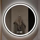 LED-Badezimmerspiegel mit Lichtern, Wandmontage, Schminkspiegel, beschlagfrei, beleuchteter Spiegel mit Touch-Taste, 3 Farbtemperaturen einstellbar