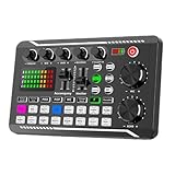 Soundkarte für Live-Streaming | Mischpult mit Sprachwechsler | Musikherstellungsausrüstung, Aufnahme Desktop Audio Mixer für Handys, Computer, Tablets