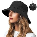 AIYVELU Regenhut Damen Wasserdicht Fischerhut Damen anglerhut herren bucket hat herren Herren Anglerhut Bucket Hat Sonnenhut Damen Faltbar Tragbar Outdoor Sommerhut(Schwarz)