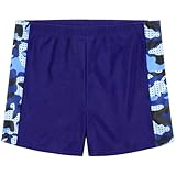 Aomig Badehose Jungen Badeshorts Jungen Schwimmhose, Schnelltrocknend, Trocknende Blau Boardshorts für Kinder, Swim Trunks Resort Swim Shorts mit Taschen Badehosen Verstellbarem Kordelzug (10 Yards)