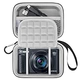Lacdo Kamera-Tragetasche für Canon PowerShot SX740 / SX730 / SX720 / SX620 Digitalkamera, schützende Kameraaufbewahrungstasche, Netztasche passend für Batterien, Kabel, Speicherkarte, Schwarz