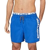 JACK & JONES Aruba Swim Shorts Herren Badehose, Farbe:Surf The Web (Bali), Größe:XXL
