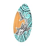 MotiveTech Skimboard Holz Surfbrett Sandboard Standboard mit Glänzender Beschichtung Und Ergonomischer Form für Kinder Erwachsene Wasserspaß, Sprühhai