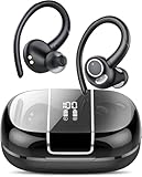 Bluetooth Kopfhörer Sport, Kopfhörer Kabellos Bluetooth 5.3 mit ENC Mikrofon, 48Std Premium-Tiefbass Wireless Earbuds mit LED Anzeige, Leichtes Design, IPX7 wasserdichte Ohrhörer with Earhook