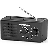 Transistorradio – AM FM Tragbares Radio mit Bestem Empfang, Eingebautem Lautsprecher, Kopfhöreranschluss, unterstützt USB-Stromversorgung/Batteriebetriebenes Radio für Zuhause/Outdoor/Camping（Schwarz）