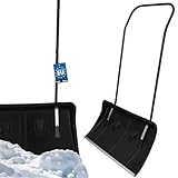 KOTARBAU® Schneeschieber mit Rädern Schneeschaufel 80 cm Schneewanne mit Alu-Profilkante Schneeschippe mit Metallgriff ECO Schwarz Profi Schneeräumer