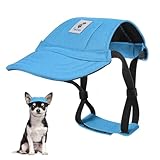 Pawaboo Hunde Baseballmütze, Hundemütze mit elastischen Ohrlöchern, Verstellbar Hundecap Sport Haustier Hut Sonnenschutz für kleine, mittelgroße & große Hunde, Outfits Hundekostüm (Blau, S)