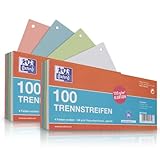 Oxford Trennstreifen, aus Karton, gelocht, 190 g/m², 4 Farben, 200 Stück