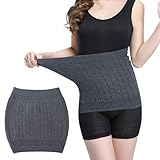 Risipu Kaschmir Nierenwärmer Damen elastische Taille und Bauch Unterstützung Wärmegürtel für Rücken Lendenwirbelsäule und Menstruationsschmerzen Relief (Grau, M)