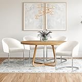 Bekrvio 8,6cm Gepolsterter Esszimmerstühle 4er Set, Bouclé-Stoff Stühle Esszimmer mit Wickelrückenlehne, Ergonomische Essstühle Mit Armlehne Metallbeine, Bequemer Küchenstuhl, Cocktailsessel