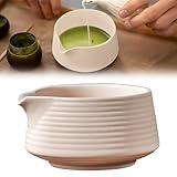 KQWVZ Matcha-Schüssel Aus Keramik, Matcha Schale Mit Ausgießer, 500 Ml Keramik Matcha Schale, Traditionelle Japanische Matcha Schales Handmade, MatchaBowl für Matcha, Kaffee, Latte
