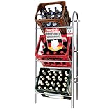 Floordirekt Getränkekistenregal für 3 oder 6 Kästen - Flaschenkastenregal Flaschenkastenständer - Regal für Getränkekästen mit Wandbefestigung (49,5 x 32,5 x 115,5 cm | Für 3 Kästen)