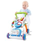 Aolso Lauflernwagen, Baby Spiel und Laufwagen mit regulierbarer Geschwindigkeit, Baby Walker Gehhilfe Abnehmbarem Spielboard mit Musik & Licht, Lauflernwagen für Kinder von 6+ Monaten