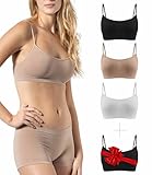 Risalti BH Damen Ohne Bügel Schmale Schultern 3 Stück - Bralette Damen aus Mikrofaser, BH Ohne Bügel weicher als Bustier Damen Baumwolle, Komfort Top-BH Nahtlose Verarbeitung - Made in Italy