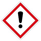 Aufkleber Warnzeichen GHS 07 „Chemikalien/Ausrufezeichen/Achtung“ Gefahrensymbol Folie selbstklebend, quadratisch | 5-20cm Made in Germany, Größen Name: 10x10cm