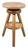 Magnetic Mobel® Hocker Massiv Schemel Stuhl Sitzmöbel Buche Drehhocker Barhocke 52-70cm (Erle)