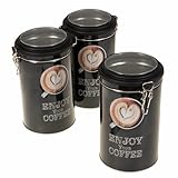 SIDCO Kaffeepaddose 3 x Vorratsdose Vorratsbehälter Kaffeedose Teedose Paddose Blechdose