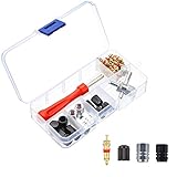Popuppe 44 Pieces Tyre Valve Repair Tools Ventilwerkzeug Zahlreich Autoreifen Reparatur Wirtschaftlich Autoventileinsätze Nützlich Ventilschlüssel für Fahrrad Motorrad Auto