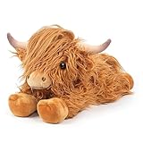 Hemoravoma Gewichtes Hochlandrind Plüsch, 35cm Gewichtes Kuscheltier Hochlandrind Plüschtier, Stress Lindert Gefüllt Highland Cow Plüschtier Puppe, Niedlich Weich Highland Cow Kissen Plüsch Spielzeug