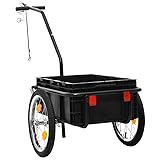 Fahrradanhänger mit Stahlrahmen & Kunststoffbox – Handwagen 155x60x83 cm, 600D-Nylonabdeckung – Robust & Vielseitig für Transport & Freizeit