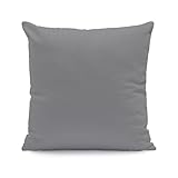 Kissenbezug 30x60 cm Uni Grau Baumwolle Dekokissen Kissenhülle Couchkissen Sofakissen Deko Reißverschluss