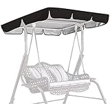 LUYAYW Hollywoodschaukel Ersatzdach, Hollywoodschaukel Dachbezug Universal, Sonnendach für Hollywoodschaukel, Dachplane Wasserabweisend und UV-Schutz(Schwarz,164 * 114 * 15cm)