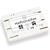 perfect line - 75 Heftstreifen (3x25 Stk.), recycelbarer Kunststoff, Farbe weiß, Made in Germany
