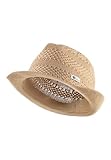 Sterntaler Strohhut Soft - Modischer Hut mit Kunstleder Logo Patch - Mädchen Sonnenhut - Baby und Kinder Kopfbedeckung - Strandkappe - Natur, Größe 53