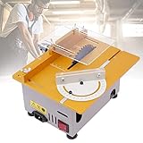 Mini Tischkreissäge mit 4 Klingen Einstellbarer Präzisions Table Saw 300W Tischkreissägen luxuriös Tischsäge Höhenverstellbarer und Sicherheitsklappe für Holzbearbeitung