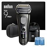 Braun Series 9 PRO+ Elektrorasierer Herren, 5+1 Ultradünne Präzisionsklingen, Pro-SensoAdapt, Rasierapparat mit 60 Min. Akku, 6-in-1 SmartCare Center, Nass- und Trockenrasierer – 9665cce, Graphit