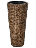 VIVANNO Pflanzkübel Blumenkübel aus Wasserhyazinthe - Klassisch rund, 60 cm, Braun, Hochwertig und Natürlich