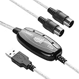 YAODHAOD USB zu MIDI Kabel Konverter 2 in 1 PC zu Synthesizer Music Studio Keyboard Interface Drahtstecker, 5-Pin MIDI zu USB für Musik Keyboard Klavier zu PC Laptop Unterstützung XP/Windows 7/10