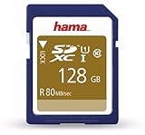 Hama 128 GB SDXC-Speicherkarte, Class 10, V10, UHS-I (bis zu 90MB/s, für Full-HD- und 3D-Video-Aufnahmen, z.B. Digitalkamera, Camcorder, Videokamera, mit Schreibschutz) SDXC-Card