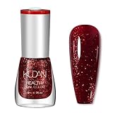 Rot Glitzer Nagellack, Weinroter Schnelltrocknender Nagellack, Nagellack mit cremigem Finish, Langanhaltender Chip Resistant & Nagellack für DIY Nail Art Maniküre zu Hause 8ML (11)