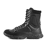 Taktische Trainingsschuhe für Herren, strapazierfähige Gummilaufsohle, rutschfeste, atmungsaktive, perforierte Wanderschuhe, für Herren, wasserdichte Sport-Militärstiefel mit Schnürung ( Color : Black