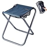 TRIWONDER Camping Hocker, Klapphocker, Leicht und klappbar, Faltbar Hocker für Angeln Picknick Outdoor (Blau - L)