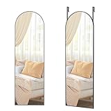 SONGMICS Ganzkörperspiegel, 120 x 40 cm, gewölbter Spiegel, Wand- oder Türmontage, Rahmen aus Aluminiumlegierung, Hartglas, für Schlafzimmer, Wohnzimmer, Garderobe, tintenschwarz LFM033B01