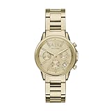 Armani Exchange Uhr für Damen , QuarzChronographenwerk, 36mm GoldEdelstahlgehäuse mit Edelstahlarmband, AX4327