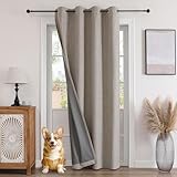 Joydeco 100% Blickdichte Vorhänge Verdeckten Leinenoptik 1 Stück,Türvorhang Verdunklungsvorhänge mit Ösen Thermo Kälteschutz Hitzeschutz für Schlafzimmer Wohnzimmer Leinen 210 x 132 cm