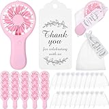 Mudder Mini-Handventilatoren, Großpackung für Hochzeit, Babyparty, kleine Handfächer, Hochzeitsfächer für Gäste, Duschventilator mit Dankeskarten, Geschenktüten für Hochzeitsgäste, Sommer, Brautparty,